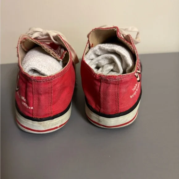 Vintage 80s Coca-Cola Canvas Sneakers Red Low-Top | Size 7 Retro Streetwear - Picture 6 of 11
